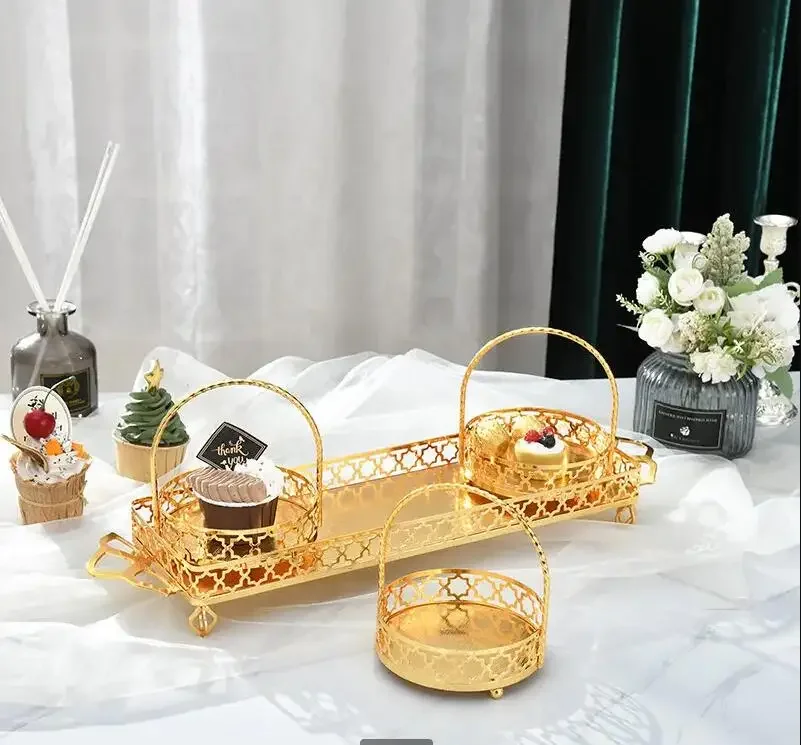 

Metal Dried Fruit Plate Snack Tray Dessert Plates Dim Sum Dish Bread Plate Fruit Plates Refreshment Tray Storage Tray Fruit Bowl