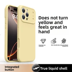 Premium Liquid Silicone Shockproof Phone Case - Soft Protective Cover - iPhone 15 (Yellow)