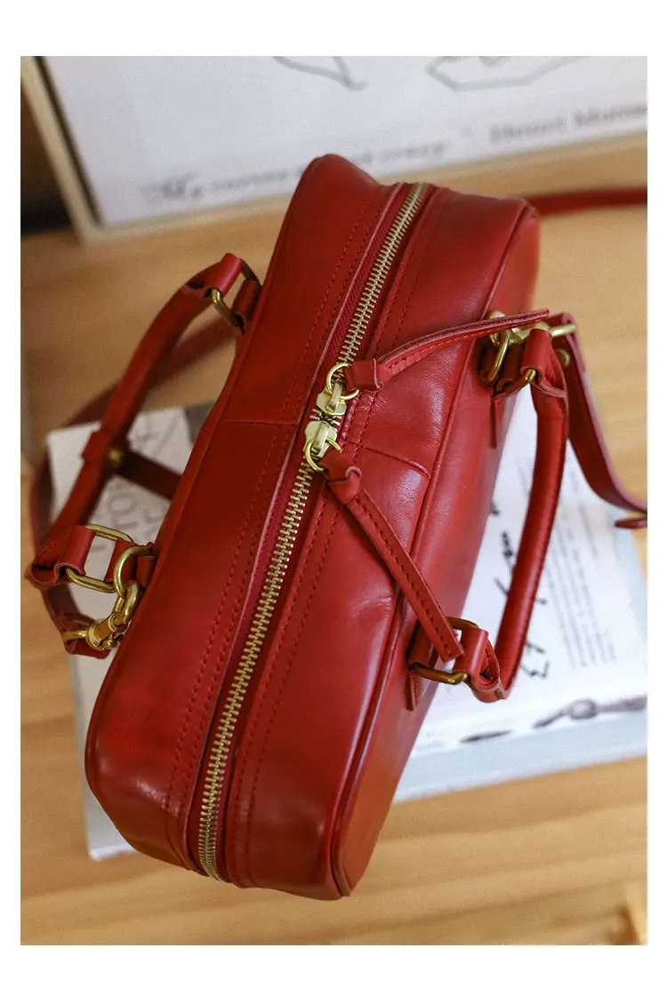 PNDME Designer handgefertigte Luxus-Damenhandtasche aus pflanzlich gegerbtem Rindsleder, einfache, lässige Damen-Umhängetasche aus echtem Leder – Detail 29