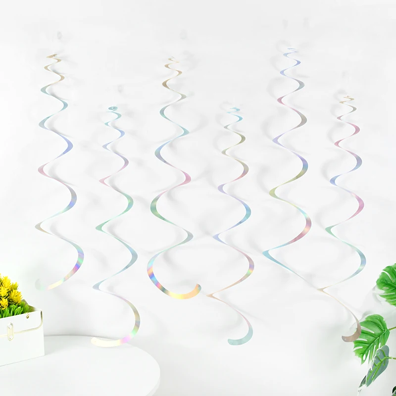 6/10/12 stücke Einhorn Party Dekorationen Spirale Banner Dschungel Safari Tier Swirl Anhänger Geburtstag Party Decor Baby Dusche liefert – Detail 5