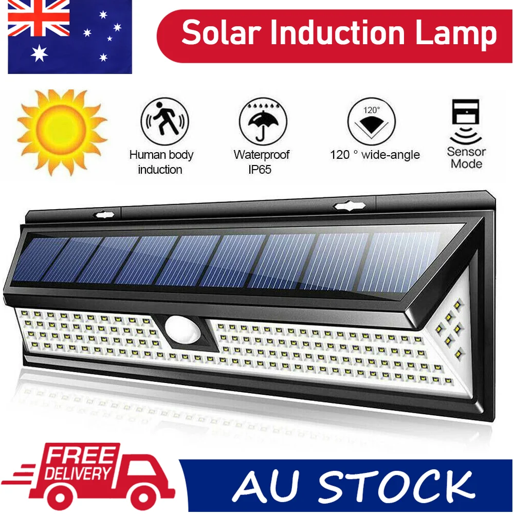 LED Solar Powered PIR Motion Sensor Wall Lights Garden Outdoor Security Lamps 118 LEDs Motion Sensor Light Outdoor 3 Modes