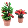 1/12 Dollhouse Green Tree Potted Model Mini Simulation Plant Potted Doll House Home Garden Decoration Accessories 2