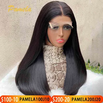 400 Density 13X6 HD Lace Frontal Wig Bone Straight Lace Front Human Hair Wigs Double Drawn Glueless Wigs Human Hair Ready To Go 1