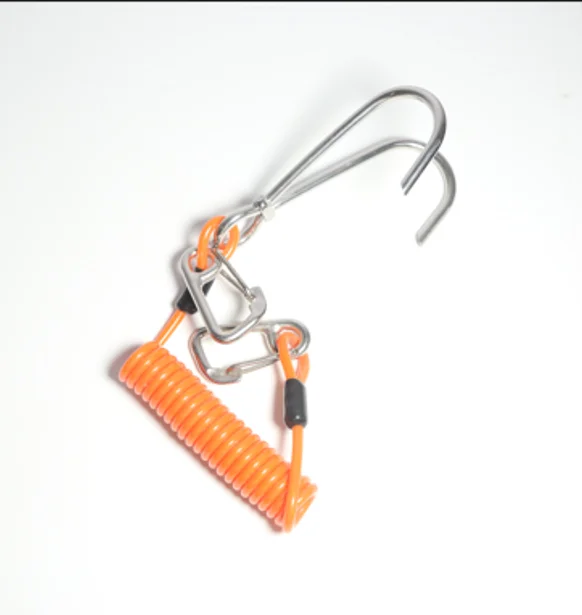 Gancio Immersione Reef Hook Acciaio Inox Con Cordino A Spirale