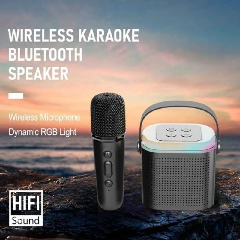Y1 Home Karaoke Mini Bluetooth Speaker Wireless Portable with Microphone for Home Outdoor