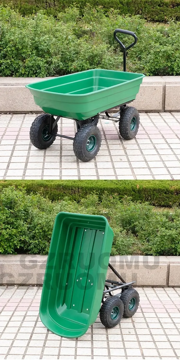 75kg Capacity Garden Cart Heavy Duty Utility Lawn Yard Dump Cart Wagon Carrier w
