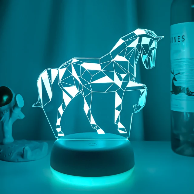 Lampe de chevet pour chambre d'enfant, lampe de chevet pour chambre d'enfant,  garçon et fille, Protection des yeux, lampe d'étude, lampe cheval de dessin  animé - AliExpress