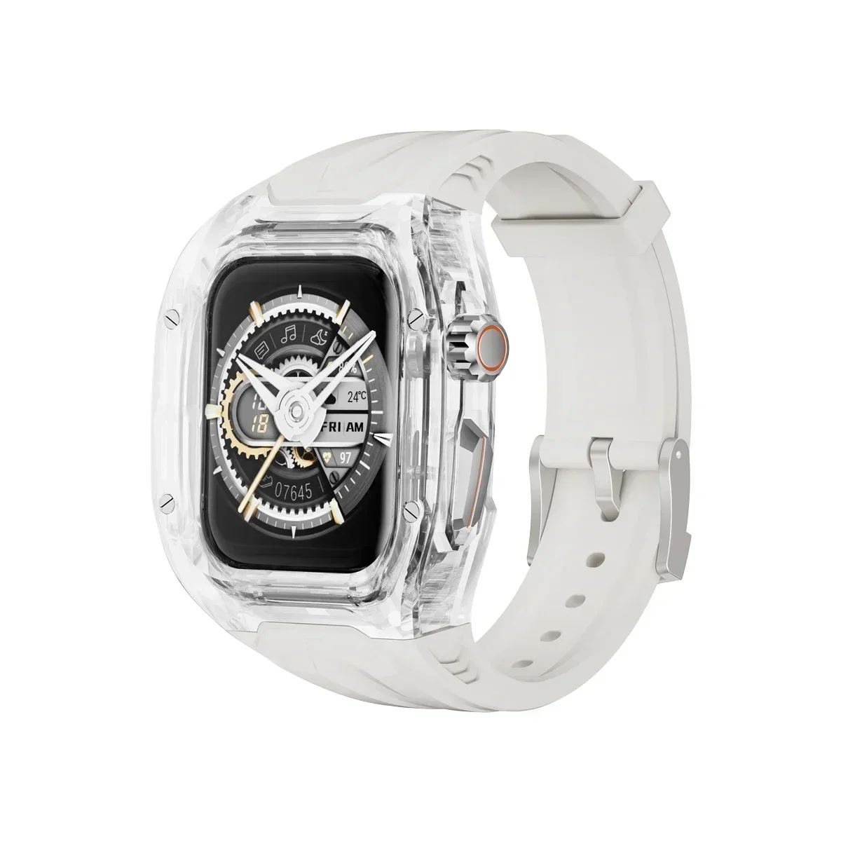 Premium Apple Watch Enhancement Kit with Transparent Bezel and TPU Strap