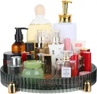 Makeup Perfume Organizer, 360° Rotating Vanity Storage Box Tray Spinning Cosmetics Organizer for Dresser Bathroom Countertop 2