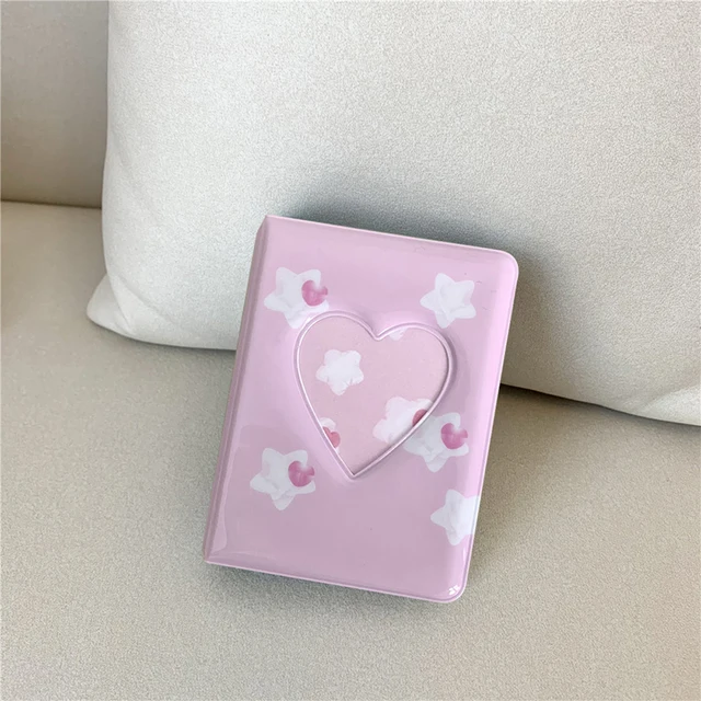 3 Hüvelykes Fotóalbum 40 Grids Hollow Heart Holder Stars Kpop Binder Mini Idol Card Collect Book Album Fotó - Image 2