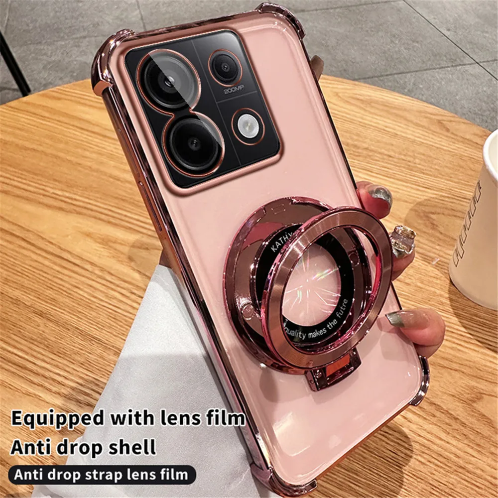 Luxury Magnetic Plating Stand Shockproof Phone Case Cover