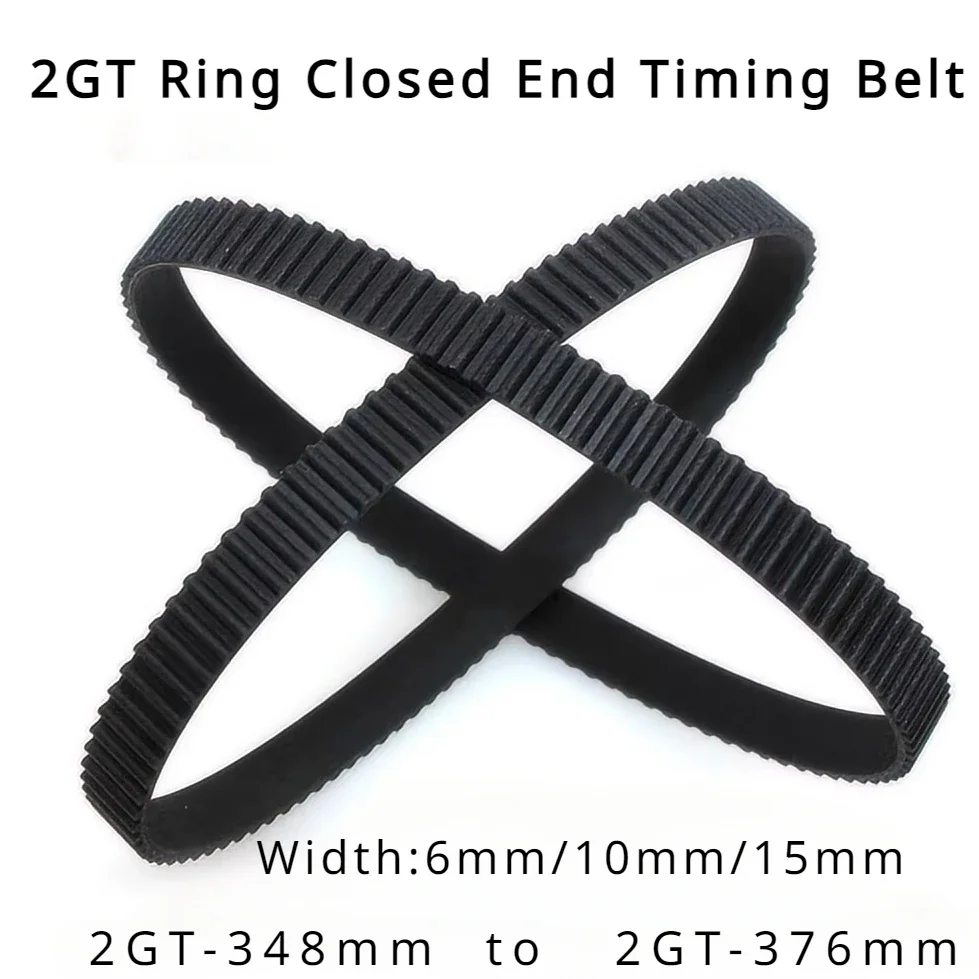 

Durable Closed Loop Rubber 2GT Timing Belt for 3D Printer -348 350 354 356 358 360 364 366 370 372 376mm Length