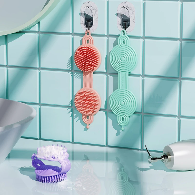 

Soft Rubber Double-sided Shampoo Brush Massager Shampoo Brush For Adults And Children Bathroom Brush Head Massage Brush