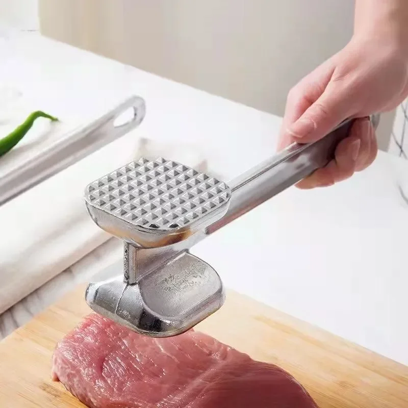 Meat Tenderizer Hammer Household Aluminum Alloy Steak Duty Metal Mallet 19cm Kitchen Tool Heavy Hammer Double-sided Meat
