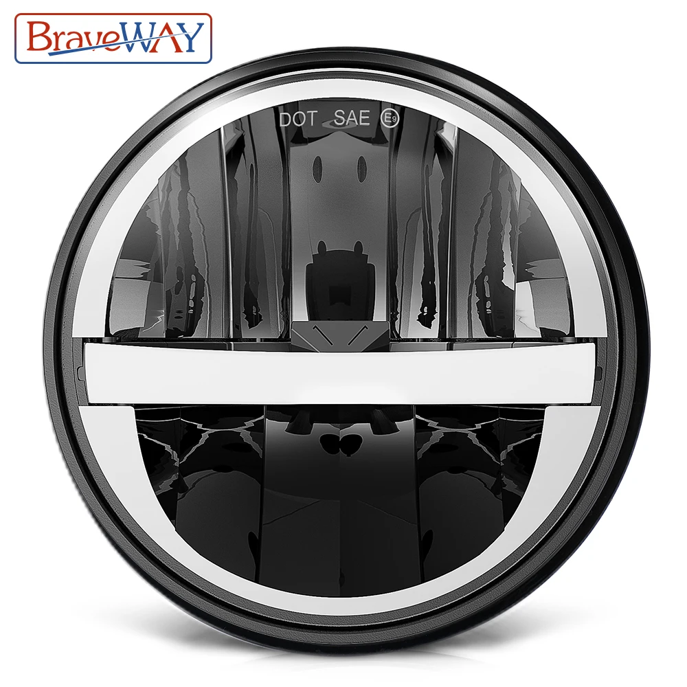 LED Motorcycle Headlight 5.75 inch BraveWAY 5-3/4 Lamp for Harley Sportster Roadster Glide Dyna for Honda Yamaha