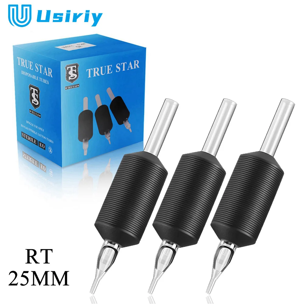 20PCS 25mm Disposable Tattoo Grip Tubes 3R 5R 7R 9R Soft Silicone Tattoo Grip For Needles Supplies cartridge grips