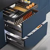 Aluminum Alloy Dishes Basket Kitchen Cabinet Drawer Type Double Layer Three Layer Bowl Basket Bowl Rack Kitchen Cabinet Dish 2