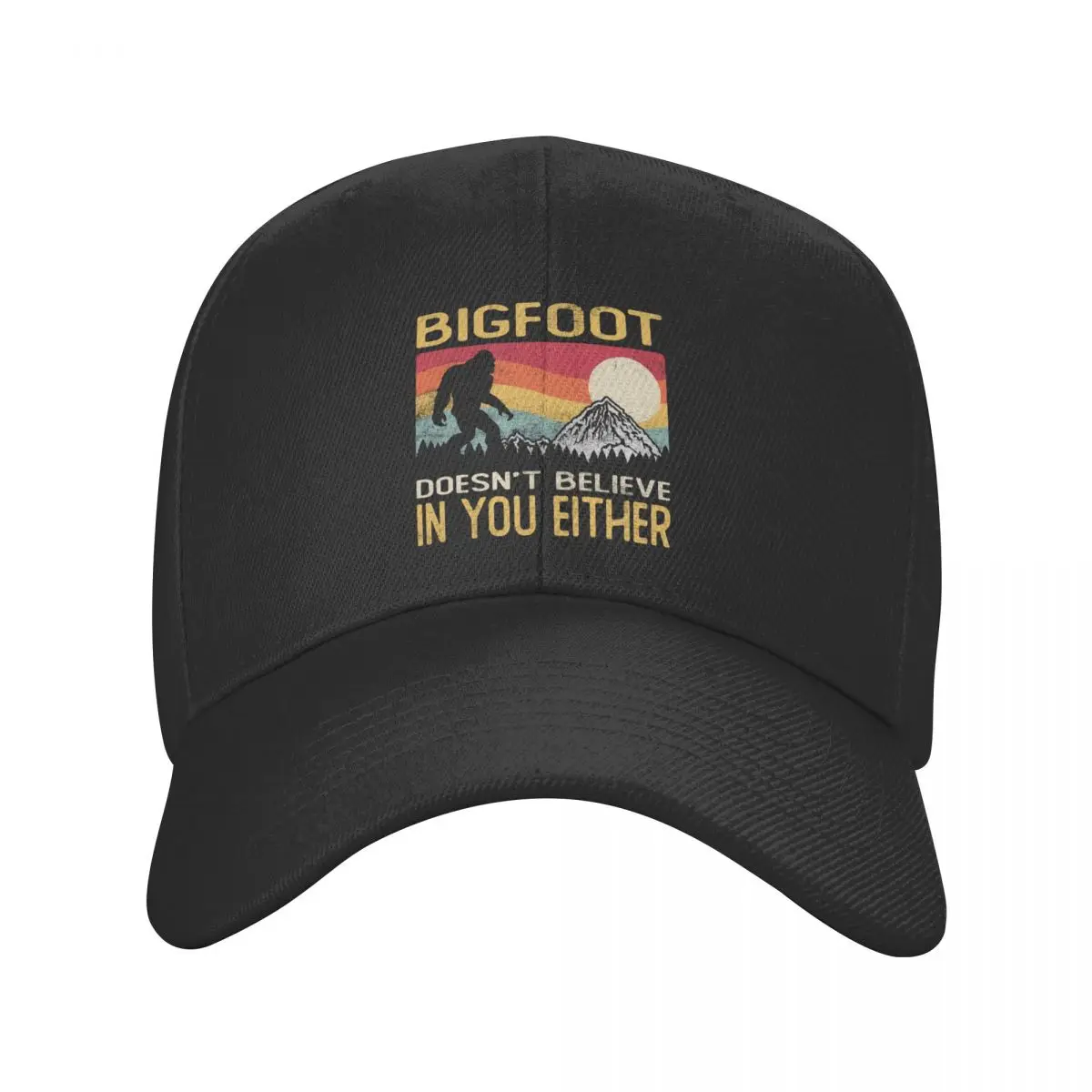 

Classic Bigfoot Doesnt Believe In You Either Baseball Cap Men Women Adjustable Dad Hat Sun Protection Snapback Caps