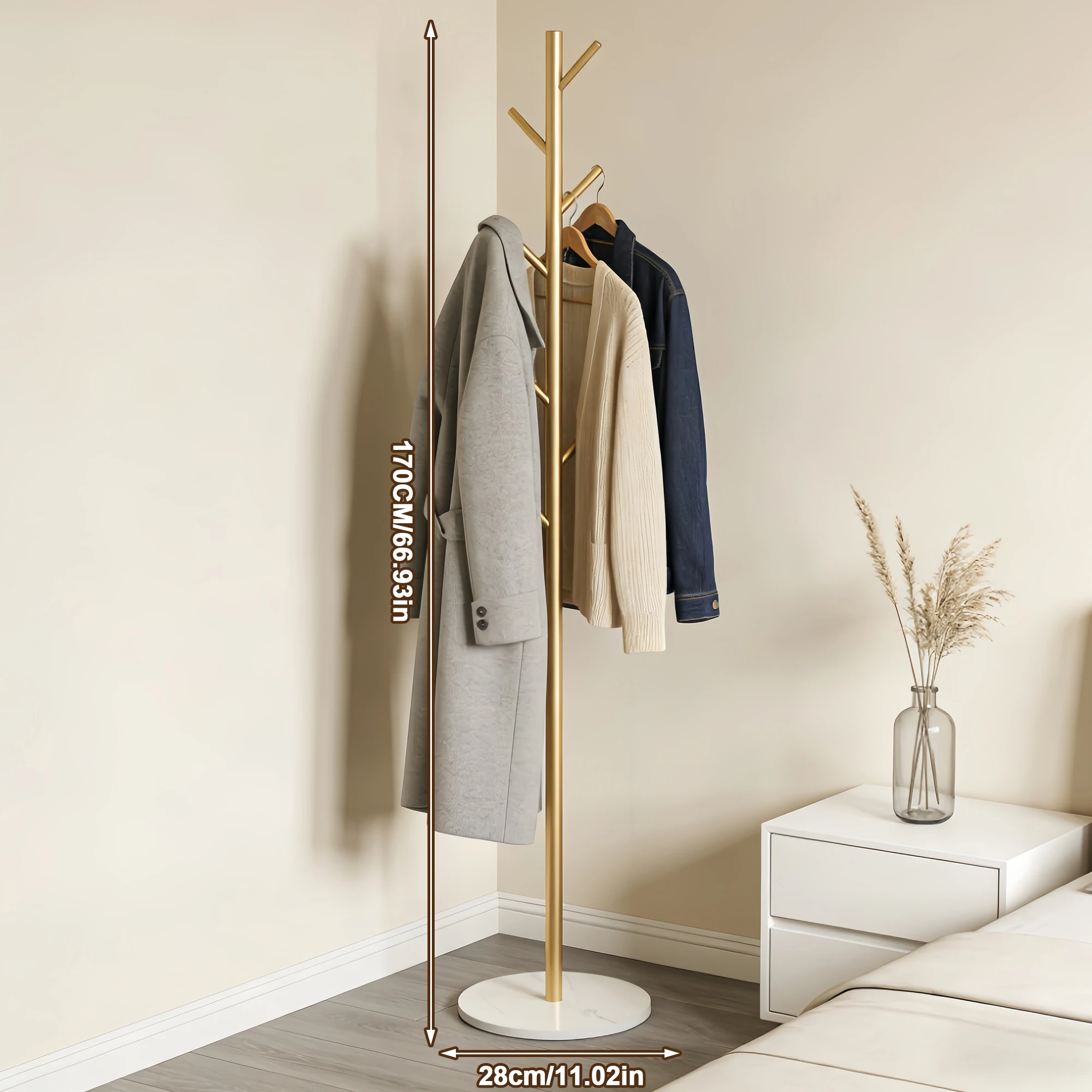 Marble Clothes Hanger Floor-Standing Bedroom Rack Simple Coat Stand Popular Clothes Organizer Luxury Garment Display