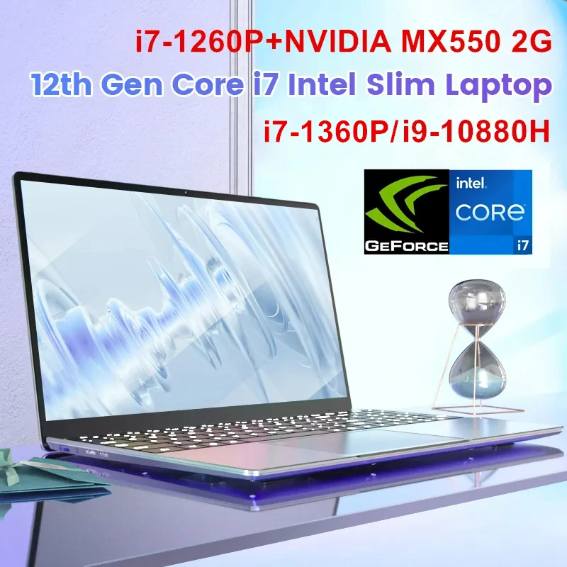 15,6-дюймовий ігровий ноутбук i9 Intel i7 13620H 1260P NVIDIA MX550 4G IPS Офісний ультрабук із відбитками пальців Тонкий ноутбук Windows 11 WiFi