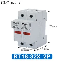  1P 2P 3P 4P RT18-32X AC 380V-500V Copper Fuse Holder 500V 10x38mm DIN Rail Mounting Fuse Holder Bottom Adapter With Fuse 