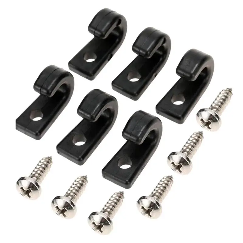 

J Hooks For Kayaks 6 Pcs Universal Kayak Nylon Buckle J-Hooks Wear-resistant J Shaped Hook Kayak Lanyard Hook For Kayak Boat