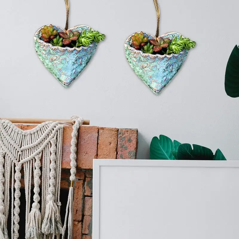 

Plant Hanger Succulent Planter Heart Shaped Flower Plant Pot Container for Indoor Outdoor Wall Decor Wall Planter for Garden