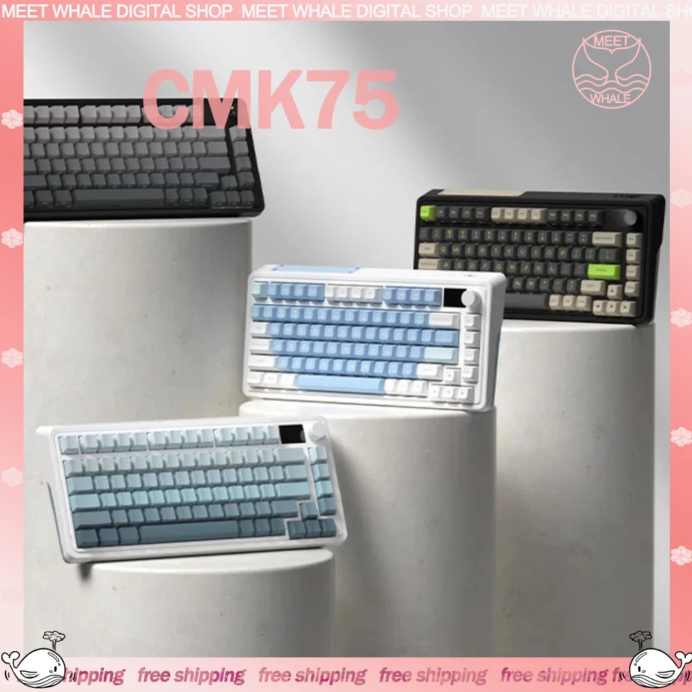 

FL ESPORTS CMK75 Gamer Mechanical Keyboard 3Mode 2.4G Bluetooth Wireless Keyboards Keycaps PBT RGB Hot Swap Gaming Keyboard Gift