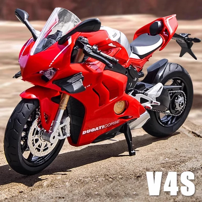 1:12 Ducati Panigale V4S 모델 합금 오토바이 다이캐스트 컴퓨터 데스크탑 장식품 친구를위한 유행 디스플레이 선물 어린이 장난감