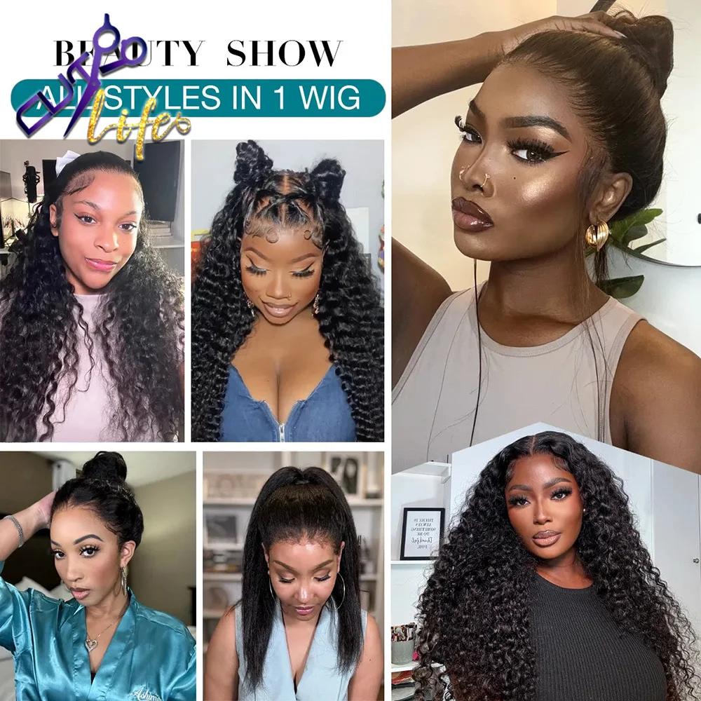 Light Yaki Pre Cut Glueless Wig 4x4 Lace Closure Wig 360 Invisible Strap Lace Human Hair 7x5 Glueless Closure