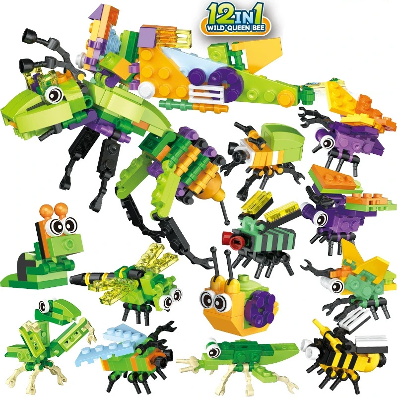 Insekt Tiere Figuren Set Mini Bausteine Spielzeug Montage 3D Konstruktor Micro Ziegel Für Kinder Jungen Geschenk Spielzeug – Detail 21