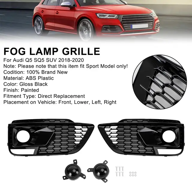 Areyourshop-フロントハニカムフォグランプグリル、アウディq5、sq5 