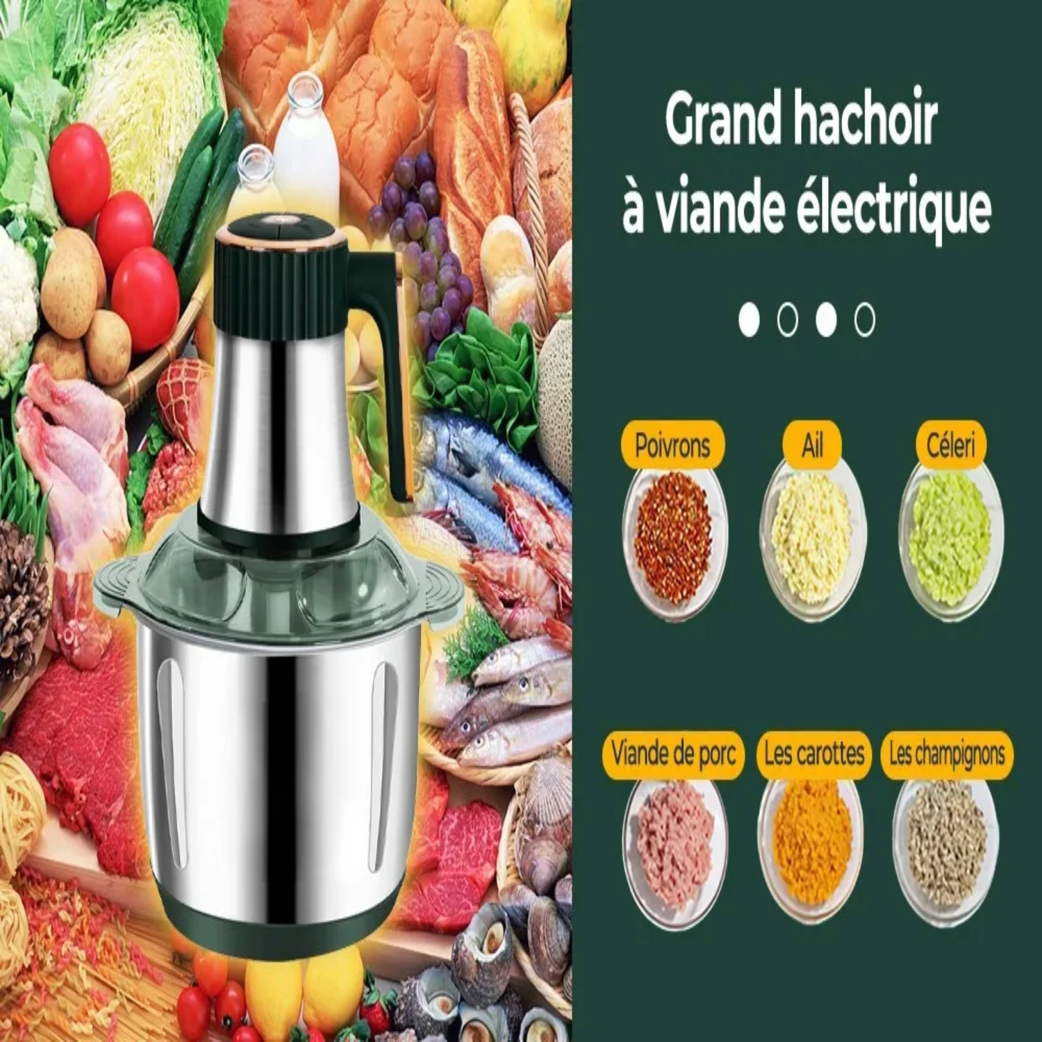 Stainless Steel Meat Grinder Food Crusher Vegetable Slicer Chopper 2