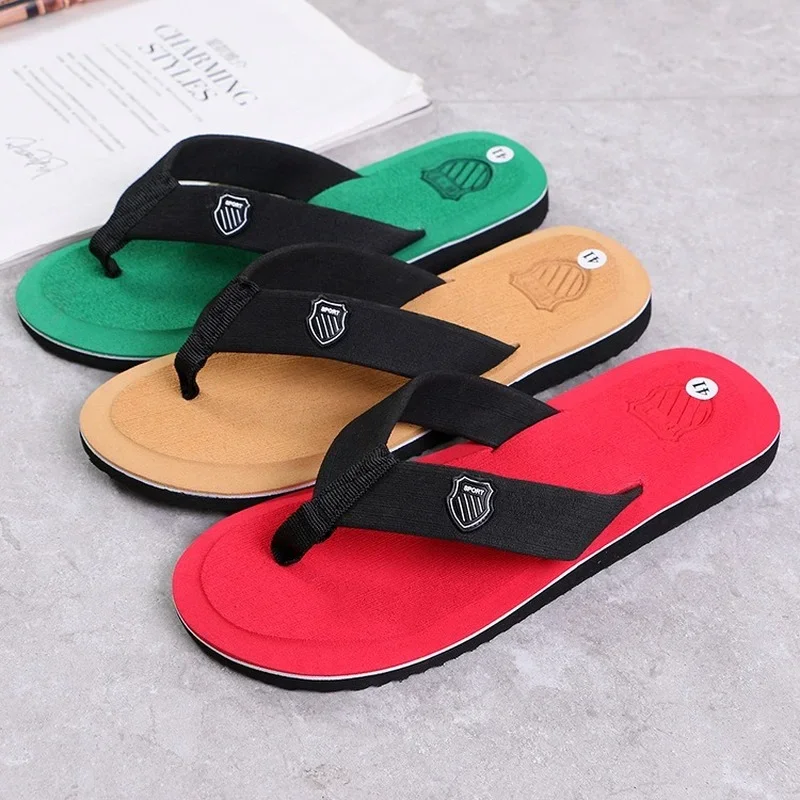 

High Quality Summer Men Flip Flops Beach Slippers Beach Sandals Non-slip Home Chanclas Slipper Anti-slip Zapatos Hombre Shoes