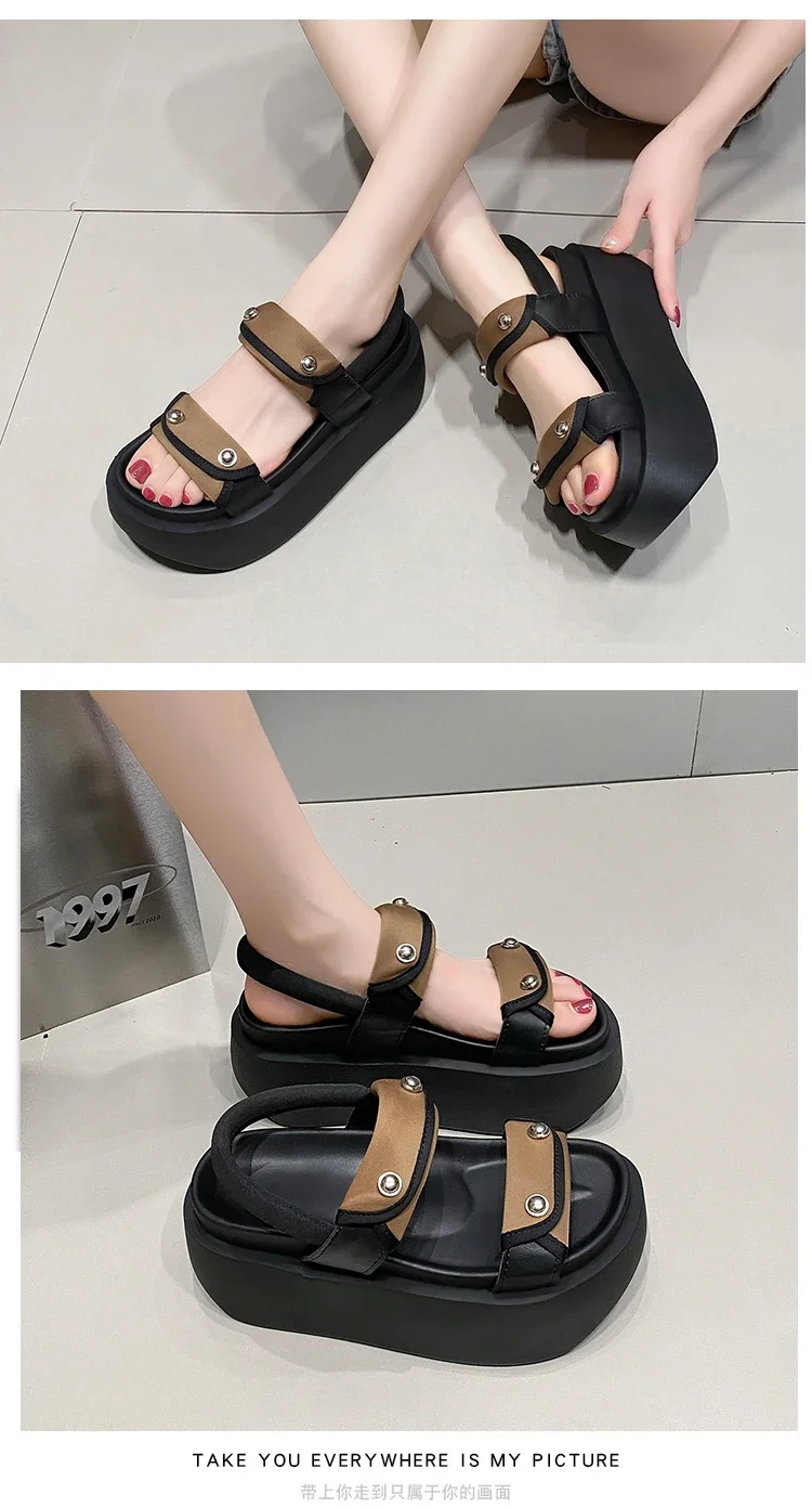 Summer Platform Sandals: Flat Chunky Heels, Beach Gladiator Style, 8CM - true deals club