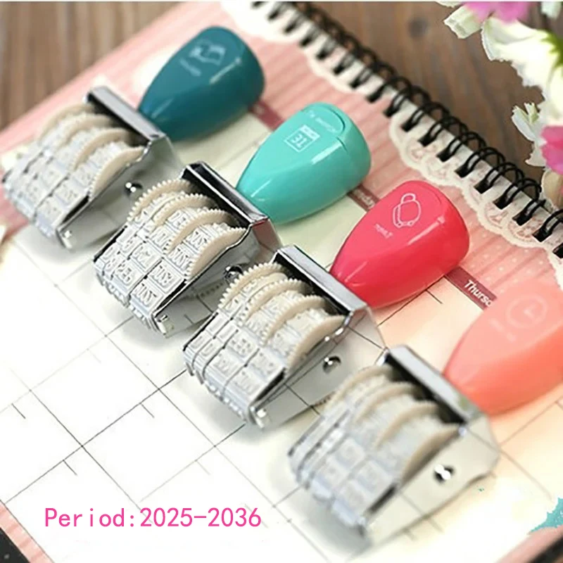 Cute Date Stamp for Planner Clear Stamps Bussiness Rubber Stamp with Adjustable Date Diary School Supplies Stationery wooden rubber stamps