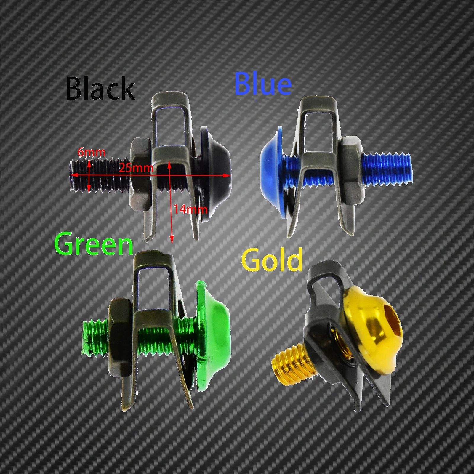 MACTIONS 10x 6mm Universal Motorcycle Fairing Body Bolts Scooter Nuts Bolts M6 Spire Speed Fastener Clips Screw Spring Nut
