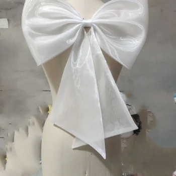 Accessori per abiti da festa per abiti da sposa da donna con fiocco in organza
