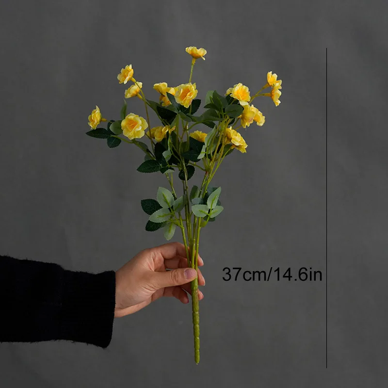 1PC 장미 꽃다발 인공 꽃 웨딩 가든 테이블 장미 꽃다발 배열 홈 파티 가짜 식물 시뮬레이션 장식