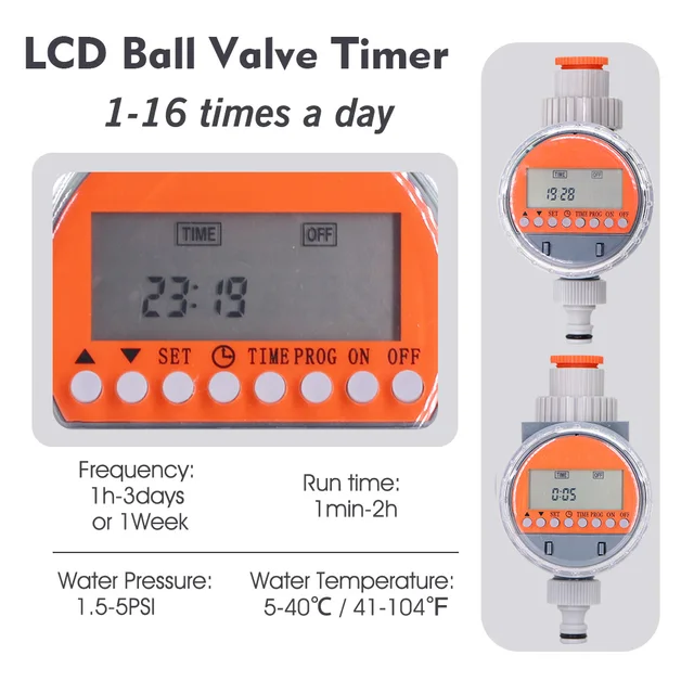 1set Garden LCD Ball Valve Rain Sensor/Solar Timer Automatic Programming Watering Controller Greenhouse Drip Irrigation System 3