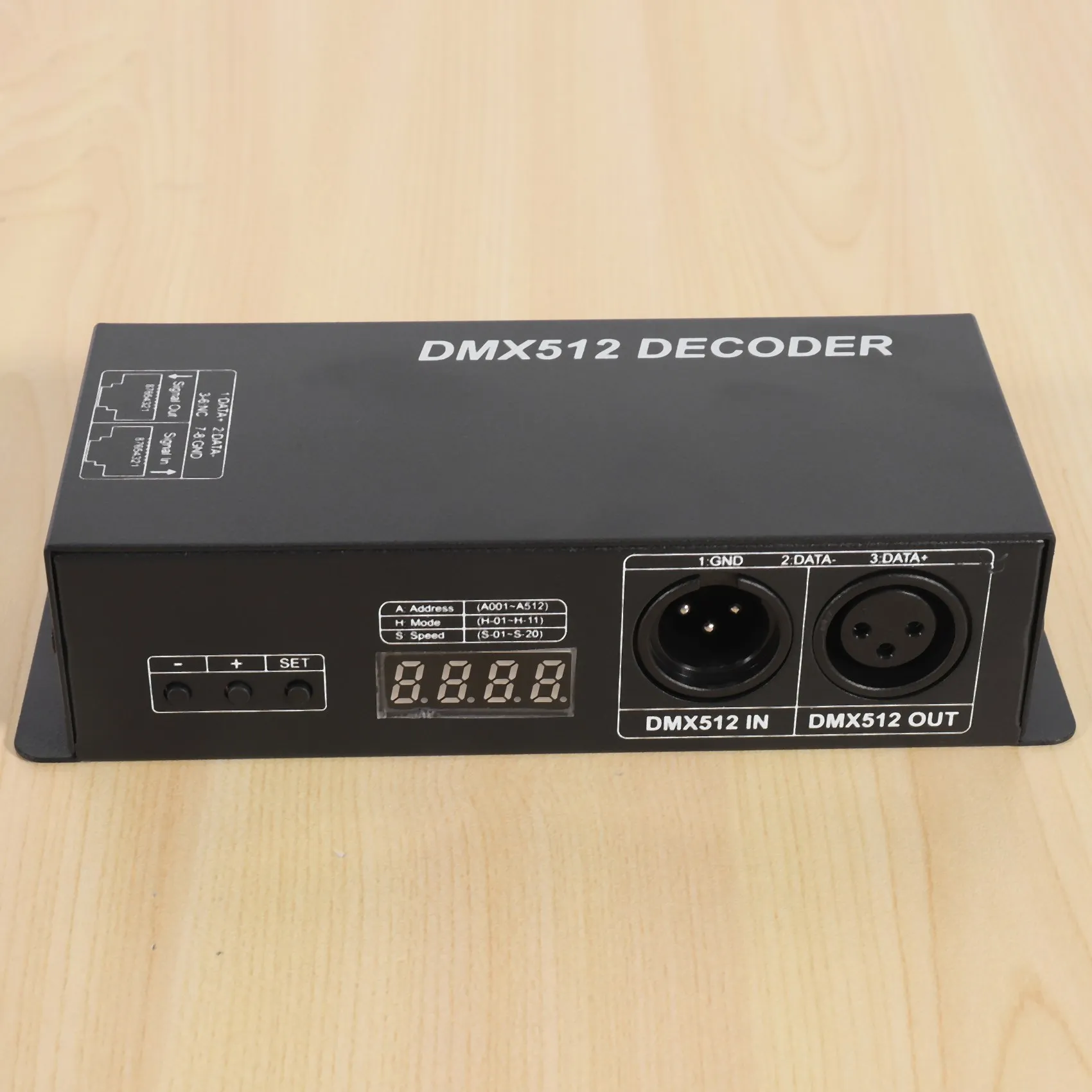 AY14 -Dmx 512 디지털 디스플레이 디코더, 디밍 드라이버 Dmx512 컨트롤러 (LED RGBW 테이프 스트립 라이트용) RJ45 연결 DC12-24V 20