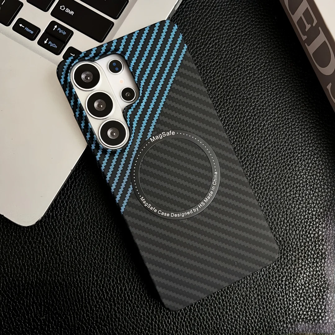 Luxury Thin Slim Carbon Fiber Bumper Cover with Magnetic Grip