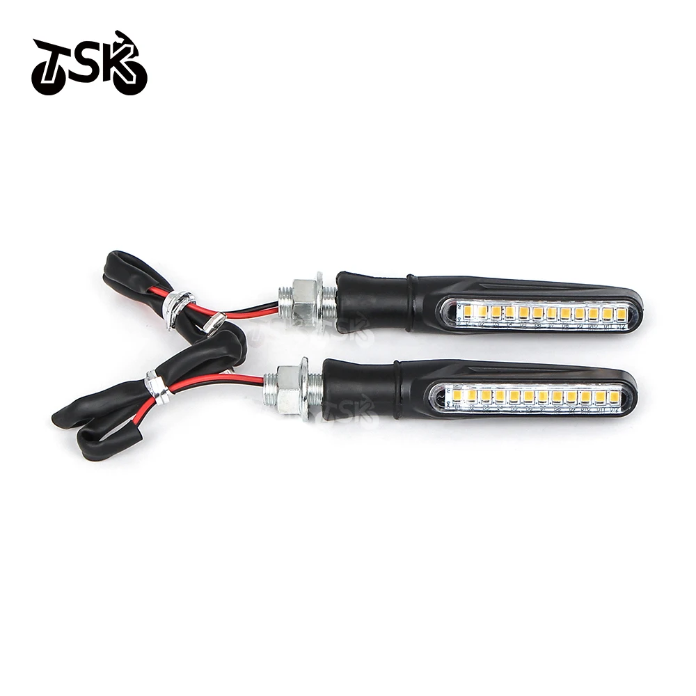 

2Pcs Motorcycle Universal Front Rear Turn Signals Blinker Indicator Flasher Lamp 12V Flowing Flicker For Yamaha Ducati Kawasaki