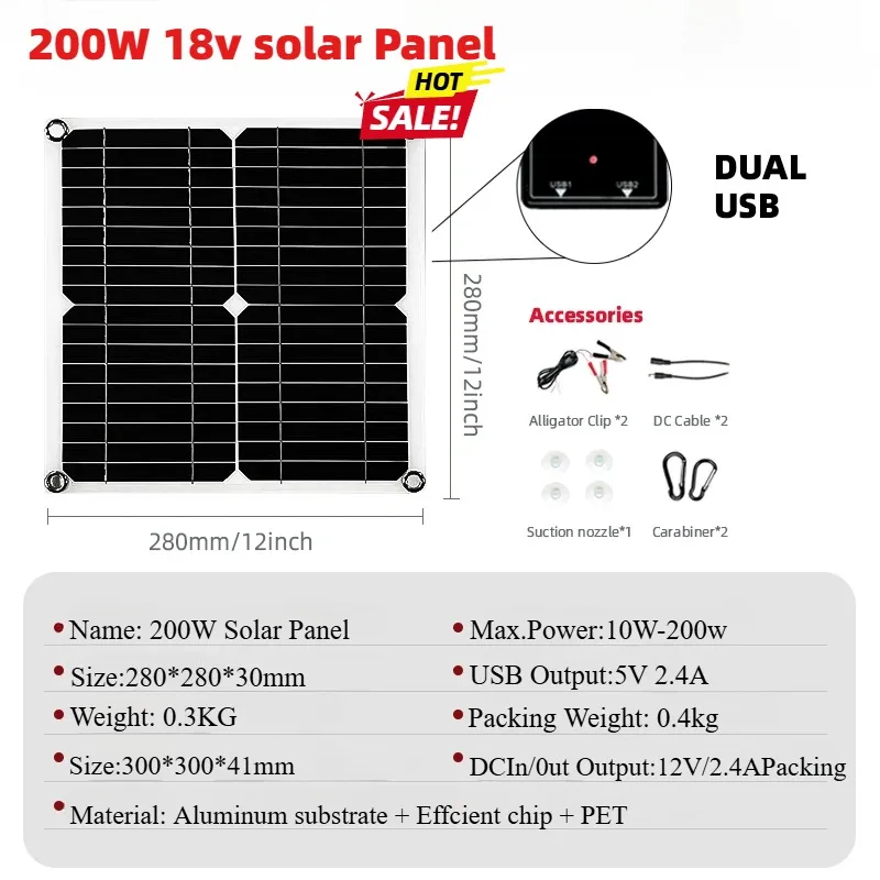 Soalr Kit Power Generation Combo 4000w Inverter 200w Solar Panel 220v Full Set for House 30A Controller 12v-220v110v Camping