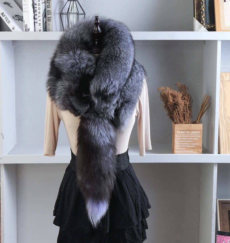 2025 Party Luxury Brand Women Real Winter Fox Fur Scarves