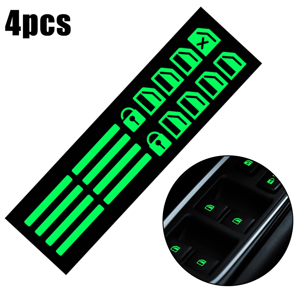 

4 Pcs Glowing Car Button Sticker Set For Window Decal Auto Decorative Accesories 2024 Hot Sale Brand New And High Quality