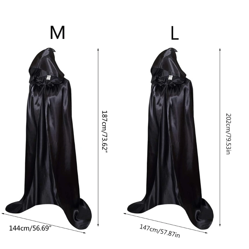 Hooded Cloak Unisex Adult Cloak with Hood Halloween Christmas Vampire Witch Cape Cosplay Costume