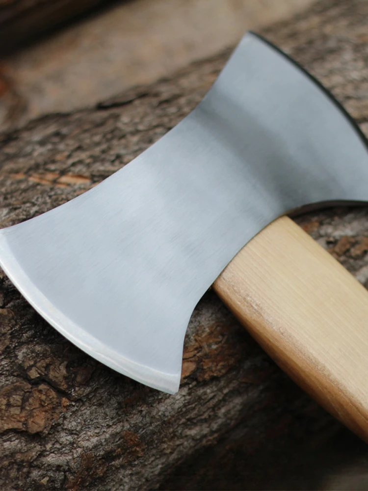 Description Picture 3 of itemDouble-bladed Axe Outdoor Wood Chopping Tree Walnut Handle Tomahawk High Hardness Fire Fighting Self-defense Axes Hand Tools