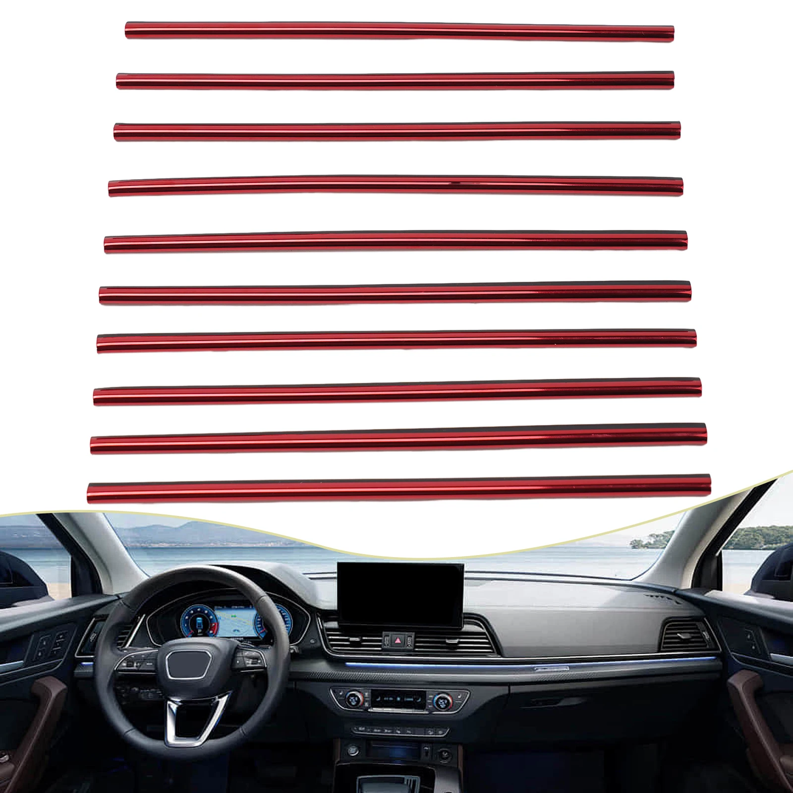 ihreesy 10 Pieces Car Ventilation Grille Decoration, 20CM Chrome Car Air  Conditioner Air Outlet Decoration Strips Grille Decoration Car Interior  Decor