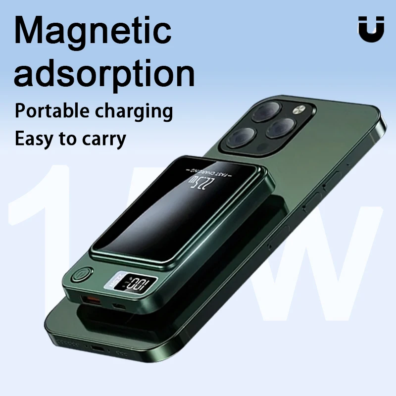 10000 mAh Magnetic Wireless Mobile Power Supply, 22.5W/PD20W Fast Charge For IPhone15/14/13/12&Android Mobile Phones, (USB/Type- 3